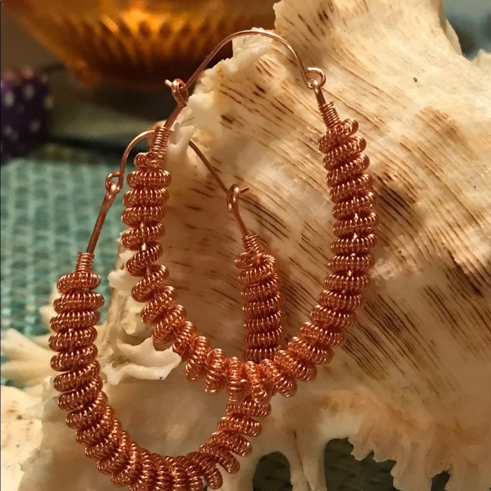 Copper Coil Hoops